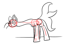 Size: 1128x757 | Tagged: safe, artist:cotarsis, derpibooru import, oc, earth pony, pony, aggie.io, long tail, sketch, solo, tail