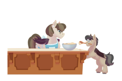 Size: 1280x854 | Tagged: safe, artist:itstechtock, derpibooru import, oc, oc:waxing lyrical, bat pony, pony, batter, bowl, colt, female, foal, food, glasses, male, mare, palindrome get, simple background, transparent background