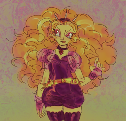 Size: 520x501 | Tagged: safe, artist:burgeredagent, derpibooru import, adagio dazzle, equestria girls, choker, clothes, dress, red eyes, solo