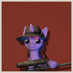 Size: 2260x2260 | Tagged: safe, artist:xafilah, derpibooru import, twilight sparkle, pony, unicorn, 3d, solo, team fortress 2