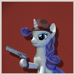 Size: 2260x2260 | Tagged: safe, artist:xafilah, derpibooru import, rarity, pony, unicorn, 3d, solo, team fortress 2