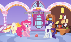 Size: 1152x693 | Tagged: safe, artist:benpictures1, pinkie pie, rarity, earth pony, pony, unicorn, comic:gem of mysteries, carousel boutique, cute, diapinkes, duo, duo female, female, gem, mare, raribetes, raripie, ruby