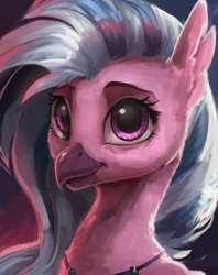 Size: 3800x4800 | Tagged: safe, artist:cadillacdynamite, artist:ryanmandraws, derpibooru import, silverstream, hippogriff, collaboration, equestria at war mod, bust, female, portrait, solo