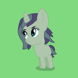 Size: 1000x1000 | Tagged: safe, derpibooru import, oc, oc only, oc:jessica mccolt, pony, unicorn, cute, digital art, eyebrows, female, filly, foal, green background, magical gay spawn, mccolt family, offspring, parent:dandy grandeur, parent:turner mccolt, simple background, solo