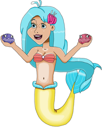 Size: 1204x1497 | Tagged: safe, artist:ocean lover, derpibooru import, princess skystar, human, mermaid, my little pony: the movie, background removed, bare shoulders, beautiful, belly, belly button, blue eyes, blue hair, bra, cheerful, curvy, cute, disney style, excited, excitement, fins, fish tail, flower, flower in hair, freckles, happy, hourglass figure, human coloration, humanized, lips, lipstick, long hair, looking at someone, mermaid princess, mermaid tail, mermaidized, mermay, midriff, moderate dark skin, ms paint, open mouth, pretty, seashell, seashell bra, shell, shelldon, shelly, simple background, species swap, tail, tail fin, underwear, white background