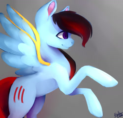 Size: 1656x1584 | Tagged: safe, artist:minckies, derpibooru import, oc, oc only, pegasus, pony, male, pegasus oc, rearing, signature, solo, stallion, wings