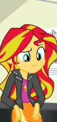 Size: 600x1267 | Tagged: safe, derpibooru import, screencap, sunset shimmer, equestria girls, rainbow rocks, animated, beautiful, blinking, confused, cute, female, gif, solo, sunset