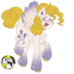 Size: 1000x1000 | Tagged: safe, artist:kazmuun, derpibooru import, surprise, pegasus, pony, g1, one eye closed, simple background, smiling, solo, transparent background, wink