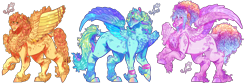 Size: 4226x1400 | Tagged: safe, artist:bunnari, derpibooru import, oc, oc only, oc:bubble bath, oc:honeybee crisp, oc:wave crash, pegasus, pony, braid, braided pigtails, bubblegum, clothes, colored wings, feathered fetlocks, female, fluffy, food, grin, gum, leg warmers, looking at you, male, mare, multicolored wings, offspring, parent:big macintosh, parent:fluttershy, parent:pinkie pie, parent:rainbow dash, parent:zephyr breeze, parents:fluttermac, parents:zephdash, parents:zephyrpie, pegasus oc, pigtails, rearing, simple background, smiling, smiling at you, stallion, sweatband, transparent background, trio, unshorn fetlocks, wings