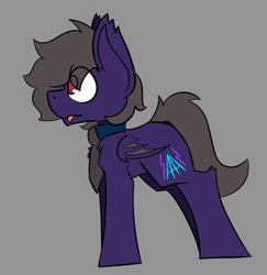 Size: 784x808 | Tagged: safe, artist:cotarsis, derpibooru import, oc, oc only, oc:prpout, bat pony, pony, gray background, old art, simple background, sketch, solo, tongue, tongue out