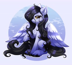 Size: 3950x3554 | Tagged: safe, artist:confetticakez, derpibooru import, oc, oc only, pegasus, pony, chest fluff, commission, female, freckles, gray background, looking at you, mare, partially open wings, simple background, sitting, smiling, smiling at you, solo, unshorn fetlocks, wings