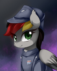 Size: 1500x1858 | Tagged: safe, artist:loyaldis, derpibooru import, oc, oc:anja snow, pegasus, bust, female, galactic empire, imperium, mare, officer, pegasus oc, portrait, star wars