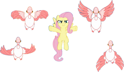 Size: 1169x683 | Tagged: safe, artist:pascalmulokozi2, derpibooru import, edit, edited screencap, screencap, fluttershy, bird, flamingo, pegasus, pony, the ending of the end, background removed, female, flying, mare, not a vector, simple background, solo, transparent background