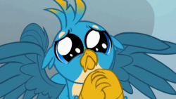 Size: 800x450 | Tagged: safe, derpibooru import, screencap, gallus, griffon, school daze, season 8, spoiler:s08, animated, close-up, cute, daaaaaaaaaaaw, dilated pupils, eye shimmer, friendship student, frown, gallabetes, gif, hands together, hnnng, male, pleading, please, puppy dog eyes, puppy-eyed gallus, sad, sadorable, solo, spread wings, weapons-grade cute, wings