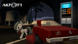 Size: 3840x2160 | Tagged: safe, derpibooru import, marble pie, earth pony, pony, /mlp/ tf2 general, 3d, car, cigarette, female, gas station, gasoline, license plate, mare, meme, night, snowpity, source filmmaker, team fortress 2, text