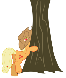 Size: 6739x8000 | Tagged: safe, artist:estories, derpibooru import, applejack, earth pony, pony, absurd resolution, applebutt, butt, plot, simple background, solo, transparent background, tree