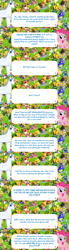 Size: 2048x7460 | Tagged: safe, derpibooru import, dyre, grackle, pinkie pie, earth pony, human, pony, clothes, costume, dialogue, dialogue box, disguise, english, event, female, gameloft, mare, my little pony: magic princess, official, speech bubble, text