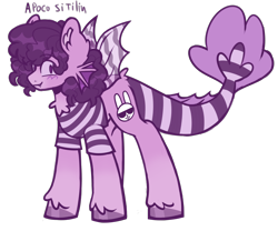 Size: 3000x2500 | Tagged: safe, artist:mxmx fw, derpibooru import, oc, oc only, oc:stripe, hybrid, pegasus, pony, siren, chest fluff, clothes, curly hair, fangs, fish tail, half-siren, looking at you, shirt, simple background, solo, spanish, tail, transparent background, unshorn fetlocks