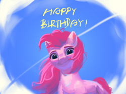 Size: 2048x1536 | Tagged: safe, artist:rily, derpibooru import, pinkie pie, earth pony, pony, g4, chinese, female, looking at you, pinkamena diane pie, smiling, smiling at you, solo