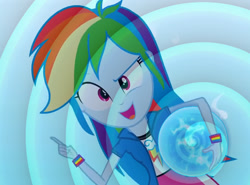 Size: 970x719 | Tagged: safe, derpibooru import, edit, edited screencap, screencap, rainbow dash, equestria girls, equestria girls (movie), ball, command, cute, female, hypnosis, hypnotized, mind control, obey, rainbow, spiral, swirly eyes