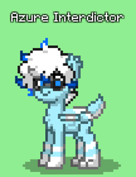 Size: 648x840 | Tagged: safe, derpibooru import, oc, oc only, oc:azure interdictor, cat, cat pony, hybrid, original species, plane pony, pony, cat paws, female, glasses, green background, mare, name tag, no tail, plane, pony town, simple background, solo