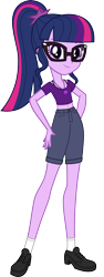 Size: 1920x5120 | Tagged: safe, artist:edy_january, derpibooru import, edit, sci-twi, twilight sparkle, human, equestria girls, balenciaga, balenciaga fashion show 2023, base used, belly button, breasts, busty sci-twi, clothes, denim, fashion, fashion show, geode of telekinesis, glasses, jeans, jewelry, link in description, magical geodes, model, new york, new york style, outfit, pants, purple shirt, shirt, shoes, short pants, simple background, socks, solo, suit, t-shirt, the twilly rave, transparent background, united states, vector, vector edit