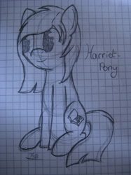 Size: 1280x1707 | Tagged: safe, artist:ask-fleetfoot, derpibooru import, oc, earth pony, pony, female, graph paper, mare, monochrome, solo, traditional art