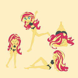 Size: 2500x2500 | Tagged: safe, artist:calmbreezes, derpibooru import, sunset shimmer, human, equestria girls, beach, bikini, clothes, solo, swimsuit