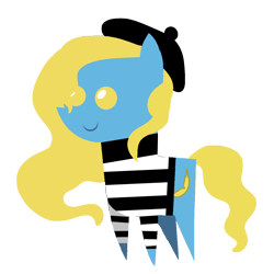 Size: 1080x1080 | Tagged: safe, artist:archooves, derpibooru import, oc, oc only, oc:madame banane, pony, france, hat, nation ponies, pointy ponies, ponified, simple background, solo, species swap, transparent background