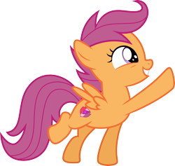 Size: 3168x3000 | Tagged: safe, artist:cloudy glow, derpibooru import, scootaloo, pegasus, pony, crusaders of the lost mark, female, filly, foal, simple background, solo, spread wings, transparent background, vector, wings
