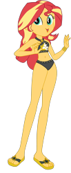 Size: 1900x4612 | Tagged: safe, artist:gmaplay, derpibooru import, sunset shimmer, human, better together, equestria girls, x marks the spot, beach shorts swimsuit, belly button, clothes, female, simple background, solo, sunset shimmer's beach shorts swimsuit, swimsuit, transparent background