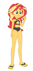 Size: 1900x4066 | Tagged: safe, artist:gmaplay, derpibooru import, sunset shimmer, human, better together, equestria girls, x marks the spot, beach shorts swimsuit, belly button, clothes, female, simple background, solo, sunset shimmer's beach shorts swimsuit, swimsuit, transparent background