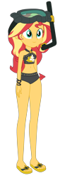 Size: 1900x5582 | Tagged: safe, artist:gmaplay, derpibooru import, sunset shimmer, human, better together, equestria girls, x marks the spot, beach shorts swimsuit, belly button, clothes, female, simple background, solo, sunset shimmer's beach shorts swimsuit, swimsuit, transparent background