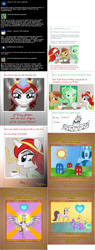 Size: 2562x6740 | Tagged: safe, artist:askbritanniamlp, derpibooru import, oc, oc:britannia, oc:coffee talk, oc:merriweather, bird, parrot, pony, absurd resolution, crystal heart, female, mare