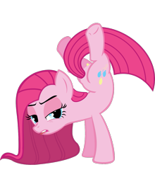 Size: 981x1116 | Tagged: safe, artist:retroponybro, derpibooru import, pinkie pie, earth pony, pony, magical mystery cure, base used, butt, female, full body, long mane, mare, pinkamena diane pie, plot, simple background, solo, three quarter view, transparent background, vector