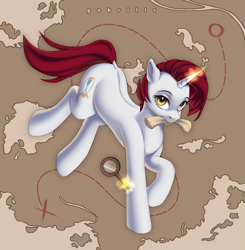 Size: 1209x1236 | Tagged: safe, artist:gabrilis, derpibooru import, oc, oc:snowy, pony, unicorn, magic, map, solo