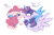 Size: 1922x1268 | Tagged: safe, artist:mirtash, derpibooru import, pinkie pie, twilight sparkle, twilight sparkle (alicorn), alicorn, earth pony, pony, bedroom eyes, blushing, boop, bust, chest fluff, dialogue, duo, duo female, eye contact, female, lesbian, looking at each other, looking at someone, mare, noseboop, open mouth, shipping, simple background, spread wings, twinkie, white background, wings