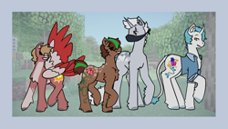 Size: 4998x2833 | Tagged: safe, artist:hederacea, derpibooru import, earth pony, pegasus, pony, unicorn, ethoslab, grian, mcyt, ponified, scott smajor, smallishbeans, species swap