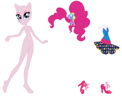 Size: 731x585 | Tagged: safe, artist:lordsfrederick778, artist:selenaede, derpibooru import, pinkie pie, equestria girls, alternate design, base, base used, pony ears, simple background, solo, white background