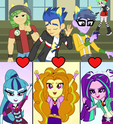 Size: 1471x1616 | Tagged: safe, derpibooru import, edit, edited screencap, screencap, adagio dazzle, aria blaze, flash sentry, microchips, sandalwood, sonata dusk, better together, equestria girls, friendship games, rainbow rocks, ariachips, female, flashagio, male, pony ears, sandata, shipping, shipping domino, straight, the dazzlings