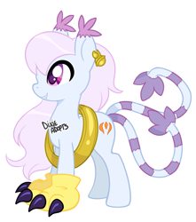 Size: 1765x2000 | Tagged: safe, artist:dixieadopts, derpibooru import, pony, digimon, female, gatomon, gatomon x, ponified, simple background, solo, species swap, transparent background