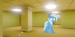 Size: 1551x774 | Tagged: safe, artist:gr8npowerful123, derpibooru import, trixie, pony, unicorn, solo, the backrooms