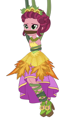 Size: 1500x2640 | Tagged: safe, artist:splendidbondage, derpibooru import, gloriosa daisy, equestria girls, bondage, gag, simple background, solo, transparent background, vine, vine bondage