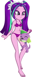 Size: 552x1314 | Tagged: safe, derpibooru import, aria blaze, spike, dog, equestria girls, ariaspike, clothes, hug, simple background, spike the dog, swimsuit, transparent background