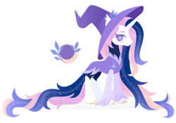 Size: 1920x1344 | Tagged: safe, artist:kabuvee, derpibooru import, oc, oc:noon midnight, pony, unicorn, female, hat, mare, simple background, solo, transparent background, witch hat