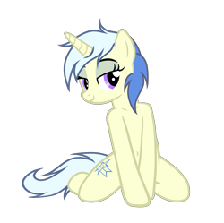 Size: 3686x3668 | Tagged: safe, artist:equestria secret guard, derpibooru import, oc, oc only, oc:twinblade, pony, unicorn, bedroom eyes, belly button, collarbone, female, horn, kneeling, looking at you, mare, sexy, shoulder, simple background, smiling, smiling at you, transparent background, unicorn oc