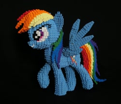 Size: 1600x1380 | Tagged: safe, artist:oilyvalves, derpibooru import, rainbow dash, pegasus, pony, female, lego, mare, photo, raised hoof, raised leg, solo, spread wings, wings