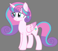 Size: 938x828 | Tagged: safe, artist:star polaris and friends, derpibooru import, princess flurry heart, alicorn, pony, adult flurry heart, base used, colored wings, colored wingtips, cyan eyes, female, folded wings, gray background, mare, older, older flurry heart, simple background, solo, standing, wings