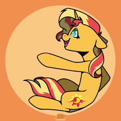 Size: 2894x2894 | Tagged: safe, artist:jellysketch, derpibooru import, sunset shimmer, pony, unicorn, bubble, smiling, solo