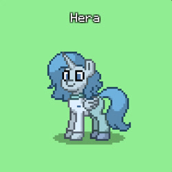 Size: 835x833 | Tagged: safe, derpibooru import, oc, oc only, alicorn, pony, artificial intelligence, clothes, green background, hera, ponified, simple background, solo, species swap, wolf 359